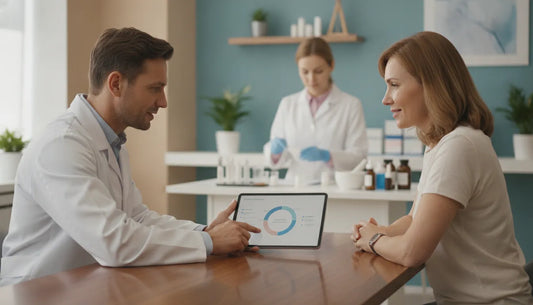 Patient discussing a personalized compounded hair loss treatment plan