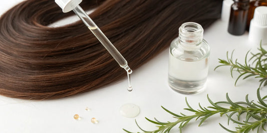 A hair growth serum with rosemary and a dropper to help make hair grow faster.