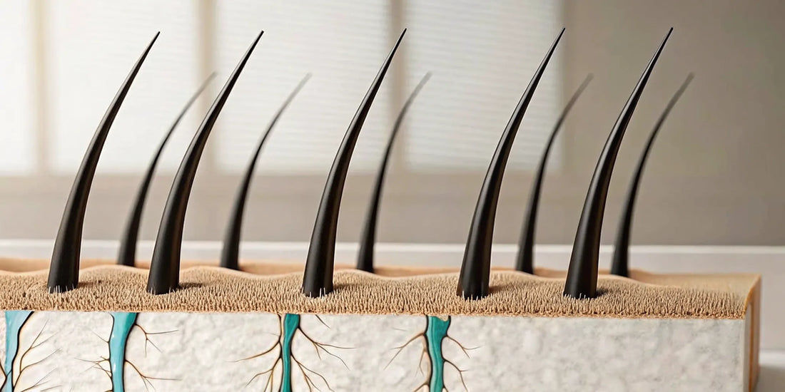 Microscopic visualization of healthy hair follicles and dermal papilla cells on the scalp